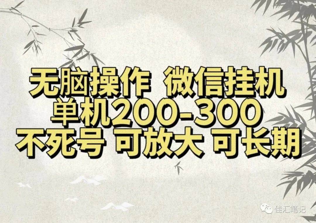 无脑操作微信视频号挂机单机200-300一天，不死号，可放大，工作室实测|媒矿库