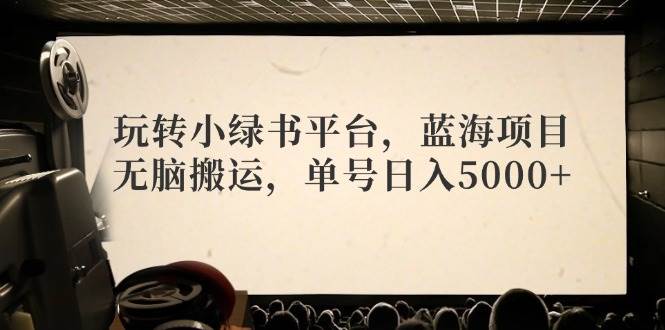 玩转小绿书平台，蓝海项目，无脑搬运，单号日入5000+|媒矿库