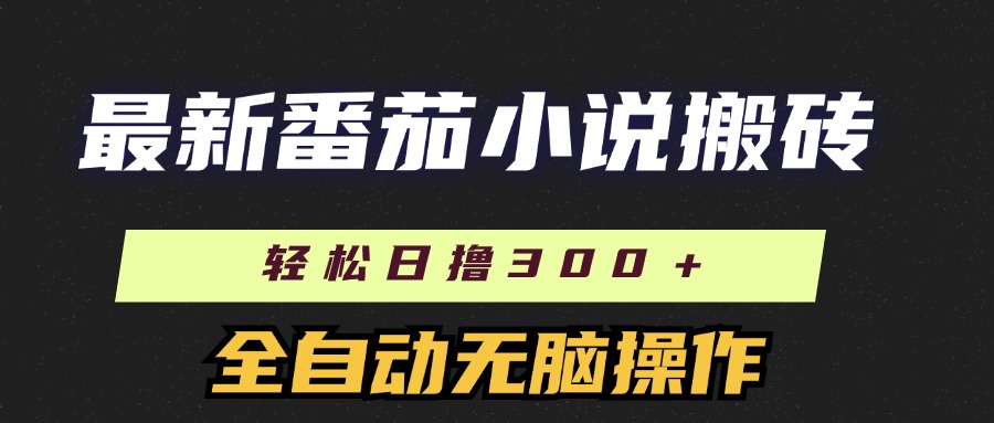 最新番茄小说搬砖，日撸300＋！全自动操作，可矩阵放大|媒矿库