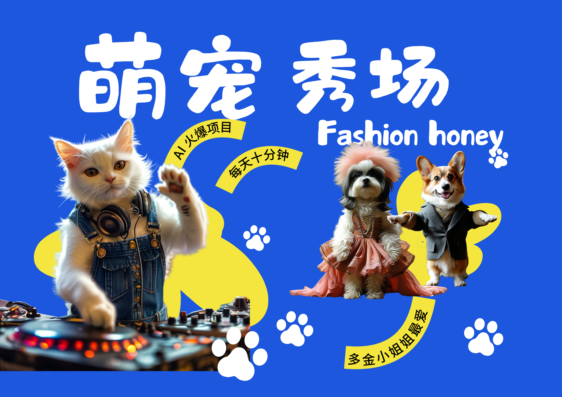 酷飒动物跳舞走秀 时尚喵FASHION汪 多金小姐姐最爱的 轻松月入破万|媒矿库
