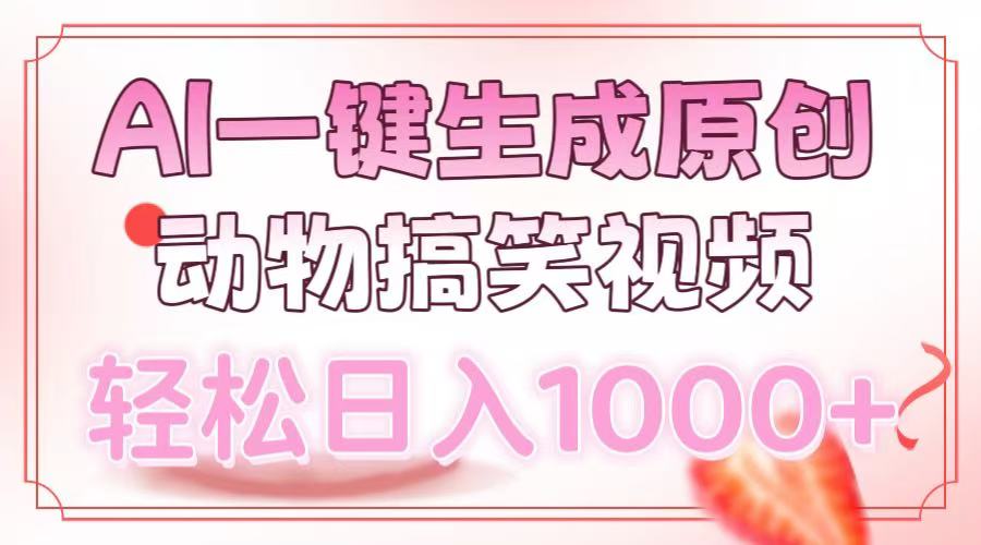 AI一键生成原创动物搞笑视频，轻松日入1000+|媒矿库