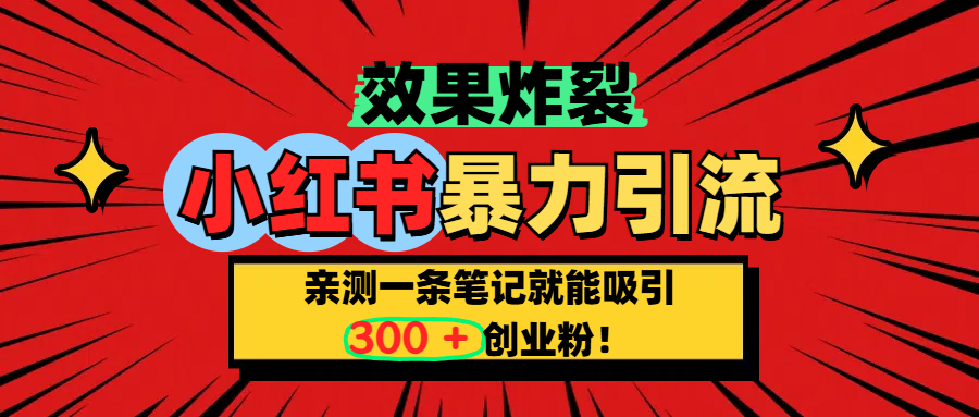 小红书炸裂玩法,亲测一条笔记就能吸引300+精准创业粉!|媒矿库