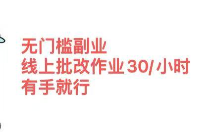 无门槛副业，线上批改作业30/小时  有手就行|媒矿库