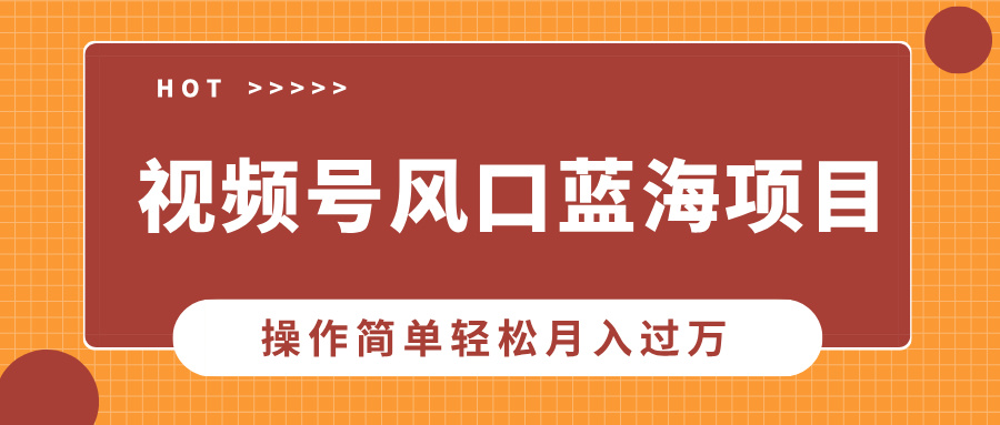 视频号风口蓝海项目，中老年人的流量密码，操作简单轻松月入过万|媒矿库
