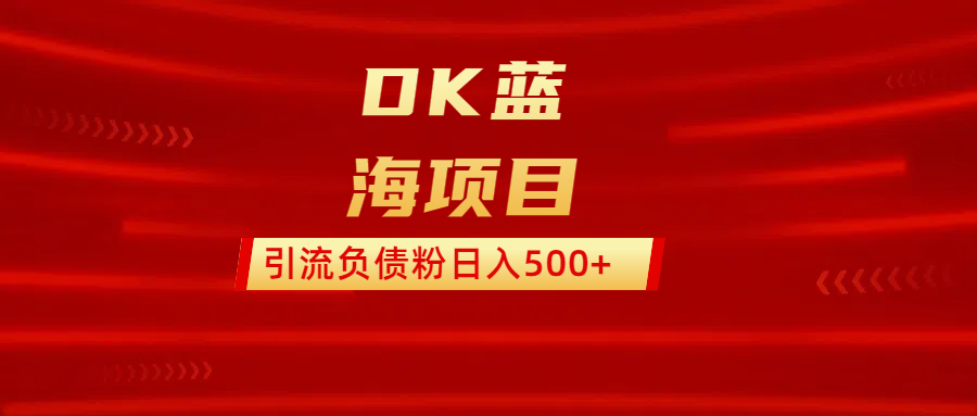DK蓝海项目  通过，抖音，快手，小红书，引流负债粉日入500+|媒矿库