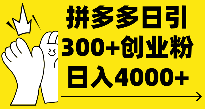 拼多多日引300+创业粉 日入4000+|媒矿库