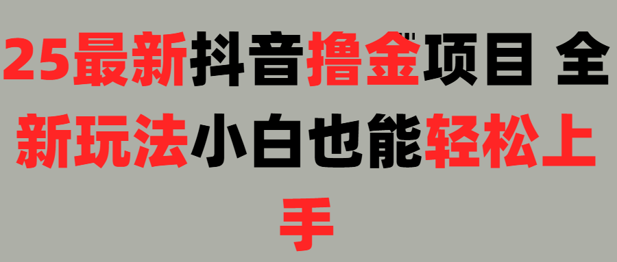 25最新抖音直播撸金项目，小白也能轻松上手！|媒矿库