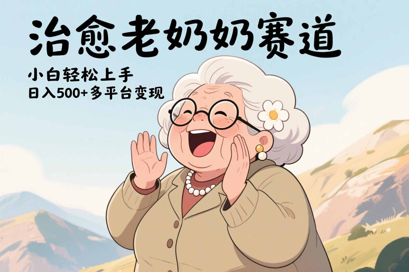 视频号治愈老奶奶赛道，小白轻松上手，日入500+多平台变现|媒矿库