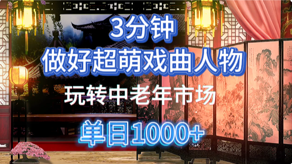 用Ai制作Q版戏剧人物手把手教你吃透中老年经济，5分钟一个成品，多渠道变现|媒矿库
