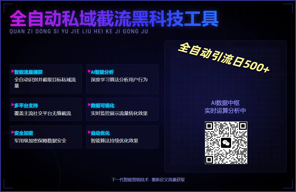 全自动私域截流黑科技工具——全自动引流日500+|媒矿库