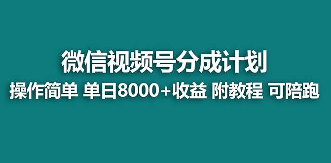 【蓝海项目】视频号分成计划，单天收益8000 ，附玩法教程！可陪跑|媒矿库