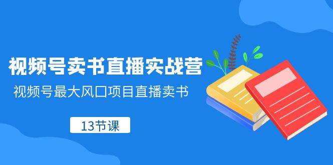 视频号-卖书直播实战营,视频号最大风囗项目直播卖书(13节课)|媒矿库