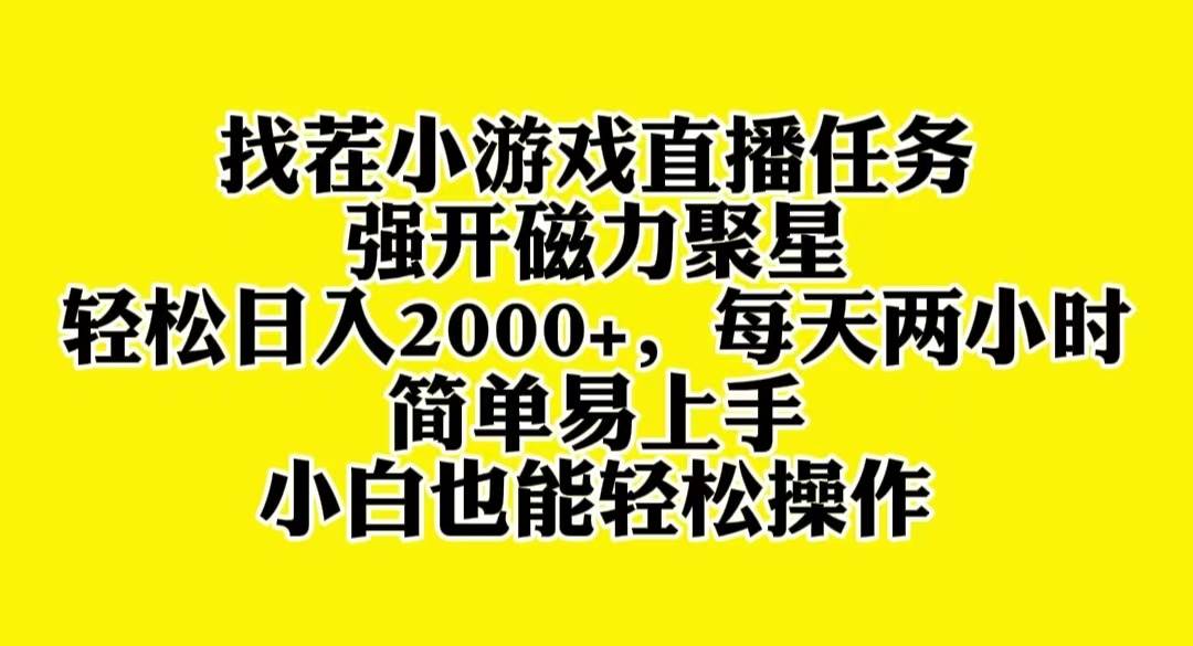 找茬小游戏直播，强开磁力聚星，轻松日入2000 ，小白也能轻松上手|媒矿库