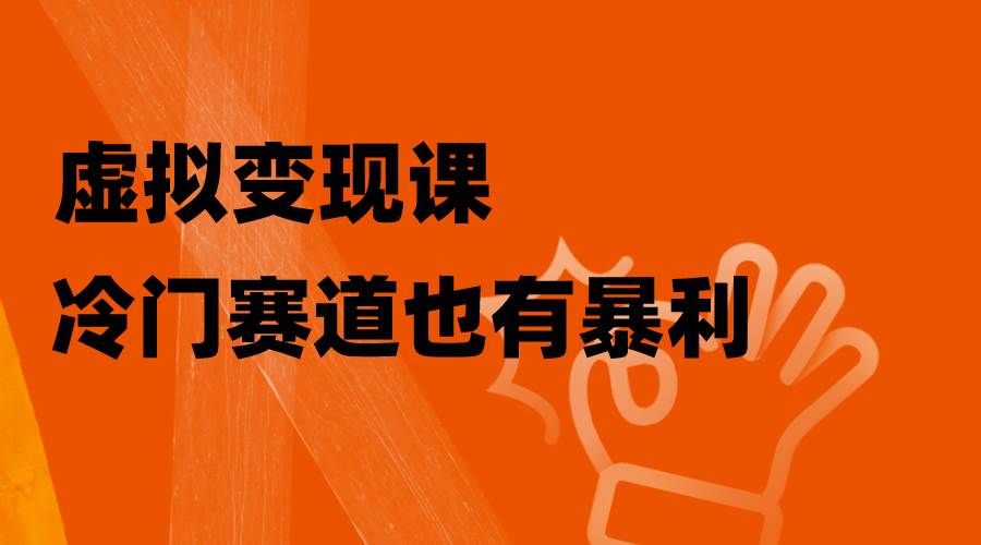 虚拟变现课，冷门赛道也有暴利，手把手教你玩转冷门私域|媒矿库