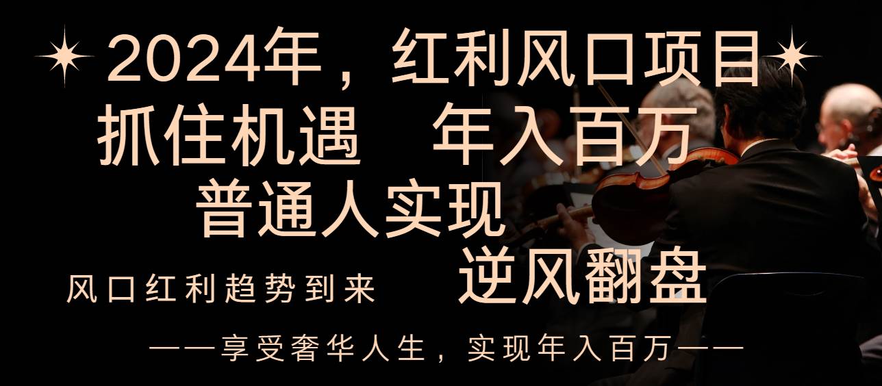 2024红利风口项目来袭,享受第一波红利,逆风翻盘普通人也能实现,年入百万|媒矿库