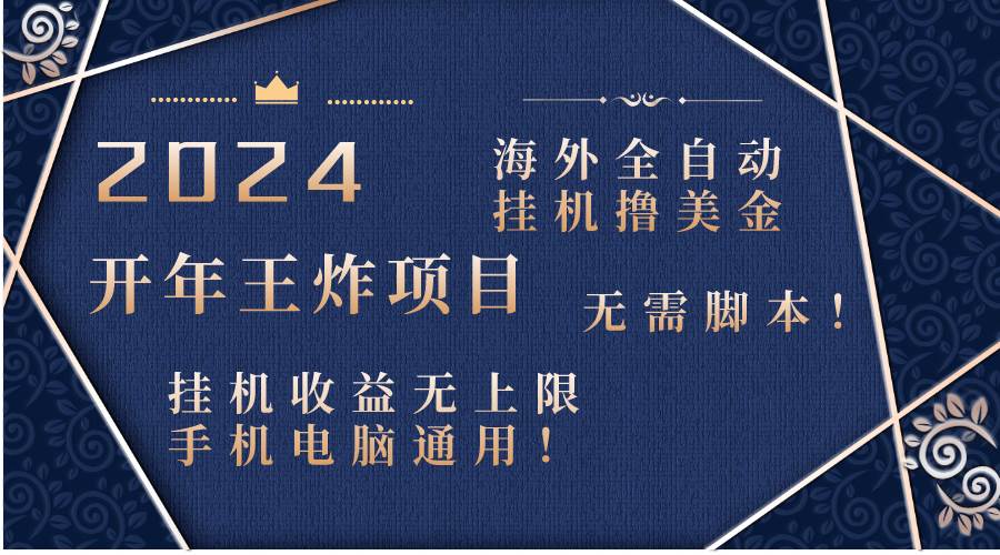2024海外全自动挂机撸美金项目！手机电脑均可，无需脚本，收益无上限！|媒矿库