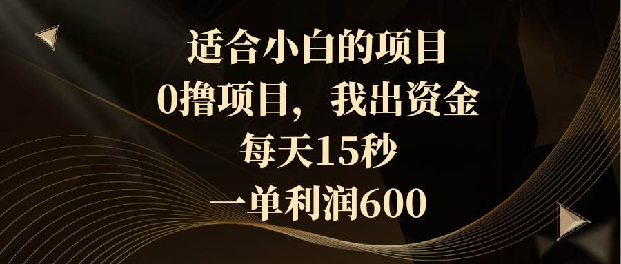 适合小白的项目，0撸项目，我出资金，每天15秒，一单利润600|媒矿库