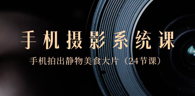 0基础-手机摄影系统课,手机拍出静物美食大片(24节课)|媒矿库