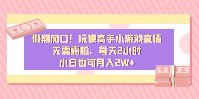 假期风口！玩梗高手小游戏直播，无需露脸，每天2小时，小白也可月入2W+|媒矿库