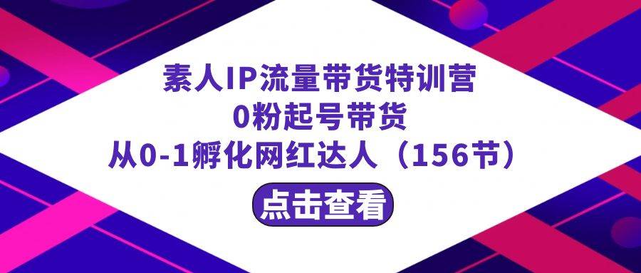 繁星·计划素人IP流量带货特训营：0粉起号带货 从0-1孵化网红达人（156节）|媒矿库