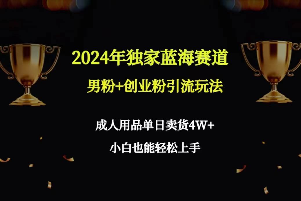2024年独家蓝海赛道男粉+创业粉引流玩法，成人用品单日卖货4W+保姆教程|媒矿库