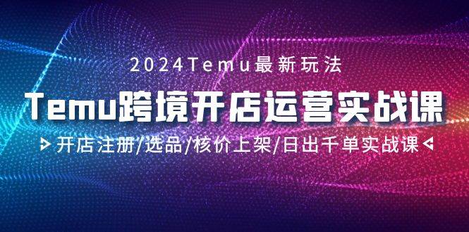 2024Temu跨境开店运营实战课，开店注册/选品/核价上架/日出千单实战课|媒矿库