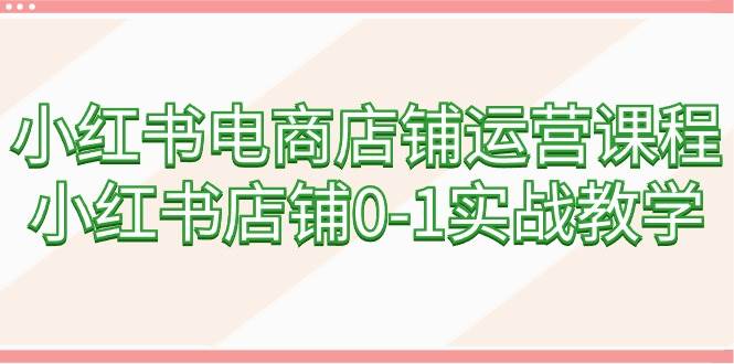 小红书电商店铺运营课程，小红书店铺0-1实战教学（60节课）|媒矿库