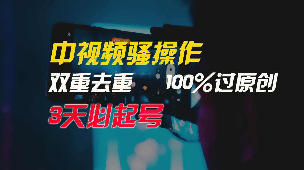 中视频骚操作，双重去重100%过原创，3天比必起号，简单无脑，月入3W+|媒矿库