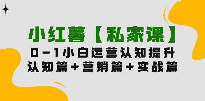 小红薯【私家课】0-1玩赚小红书内容营销，认知篇+营销篇+实战篇（11节课）|媒矿库