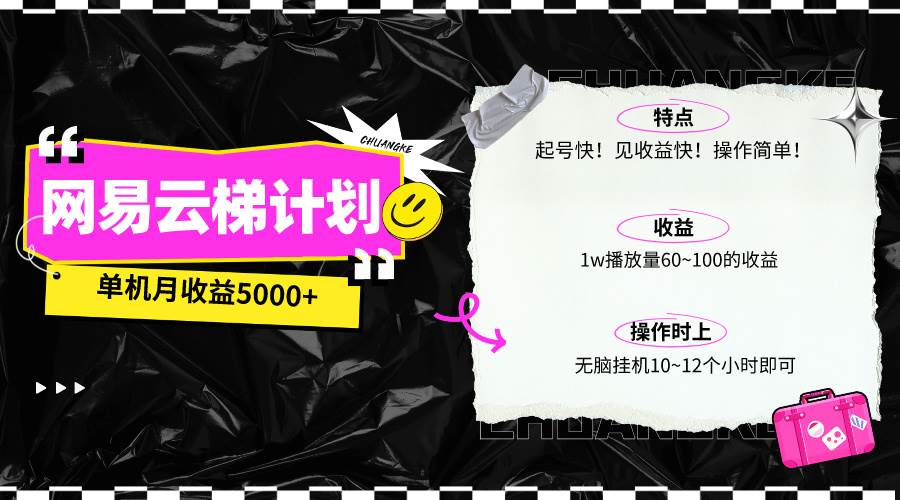最新网易云梯计划网页版,单机月收益5000+!可放大操作|媒矿库