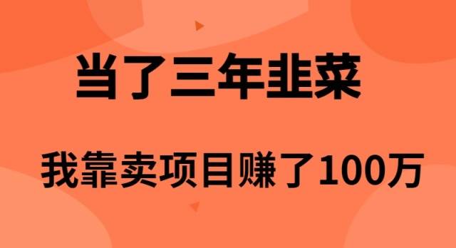当了3年韭菜,我靠卖项目赚了100万|媒矿库