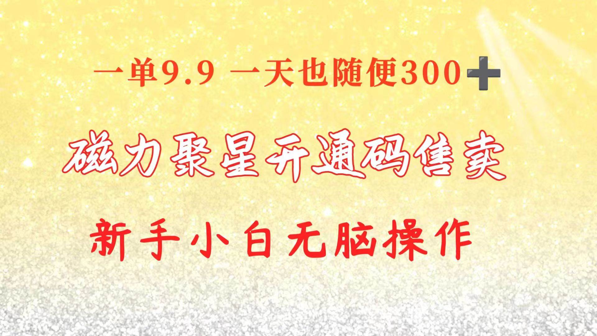 快手磁力聚星码信息差 售卖  一单卖9.9  一天也轻松300+ 新手小白无脑操作|媒矿库