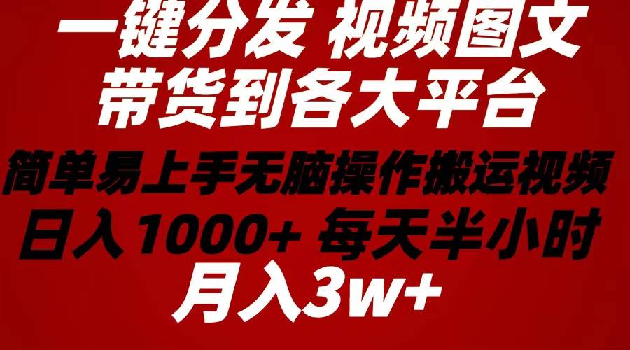 2024年 一键分发带货图文视频  简单易上手 无脑赚收益 每天半小时日入1...|媒矿库