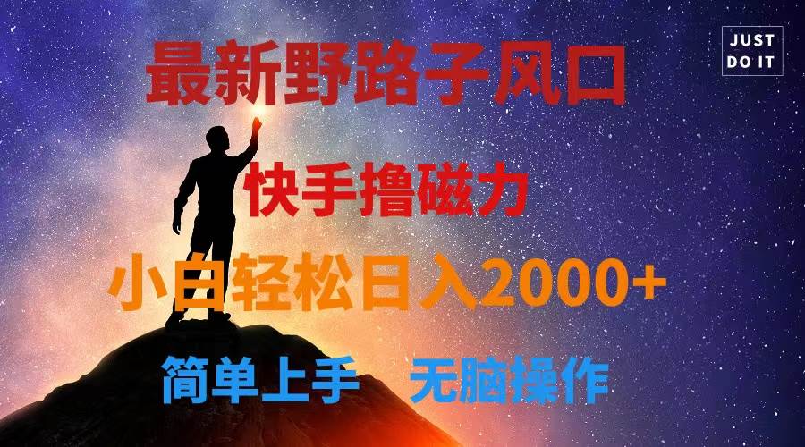 最新风口！快手撸磁力，野路子，小白无脑操作日入2000+|媒矿库