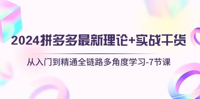 2024拼多多 最新理论+实战干货，从入门到精通全链路多角度学习-7节课|媒矿库