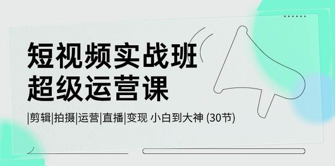短视频实战班-超级运营课,|剪辑|拍摄|运营|直播|变现 小白到大神 (30节)|媒矿库