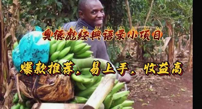 奥德彪经典语录小项目,爆款推荐,易上手,收益高|媒矿库
