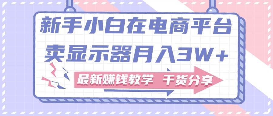 新手小白如何做到在电商平台卖显示器月入3W+，最新赚钱教学干货分享|媒矿库