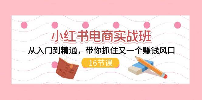 小红书电商实战班，从入门到精通，带你抓住又一个赚钱风口（16节）|媒矿库