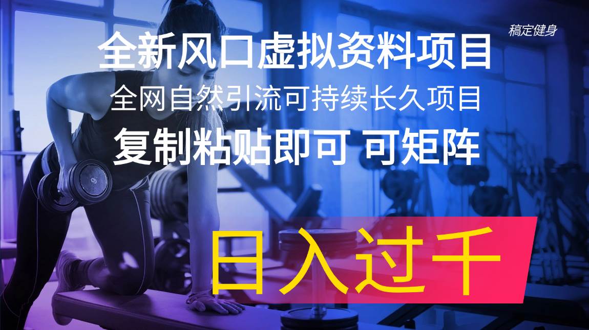 全新风口虚拟资料项目 全网自然引流可持续长久项目 复制粘贴即可可矩阵...|媒矿库