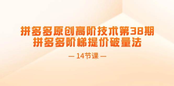 图片[1]|拼多多原创高阶技术第38期，拼多多阶梯提价破量法（14节课）|媒矿库